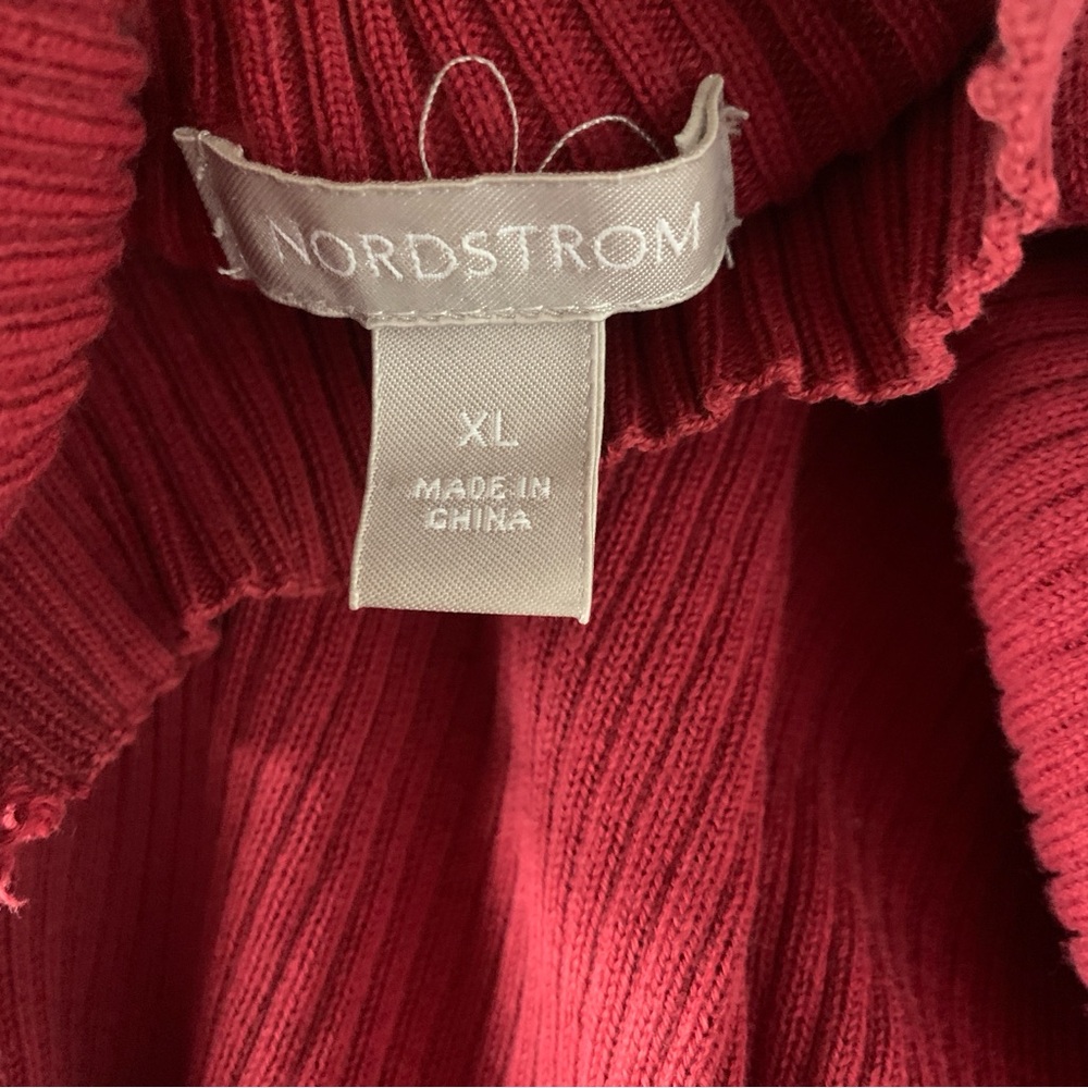 Nordstrom Red Ribbed Women's Sweater 100% cotton - Picture 6 of 12